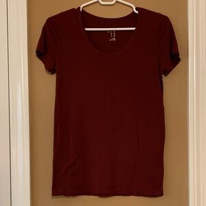a new day Burgundy Short Sleeve Tee